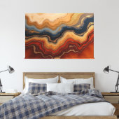Toile Érosion Dorée – 152x102cm Abstrait Fluide (Insitu(Chambre))