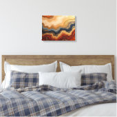 Toile Érosion Dorée – Abstrait Fluide 16"x 12" (Insitu(Chambre))