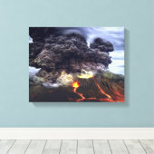 Toile Éruption du volcan sur la montagne (Insitu (Plancher de Bois))