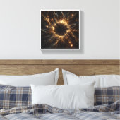 Toile Éruption Solaire Dorée Radiante Abstraite - Cosmi  (Insitu(Chambre))