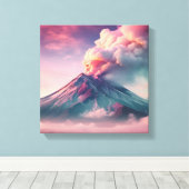 Toile Éruption volcanique rose joueuse (Insitu (Plancher de Bois))