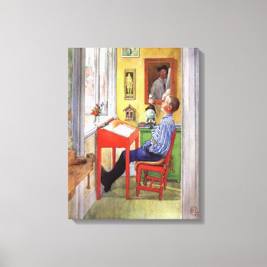 Toile Esbjorn Faire ses devoirs par Carl Larsson (Recto)