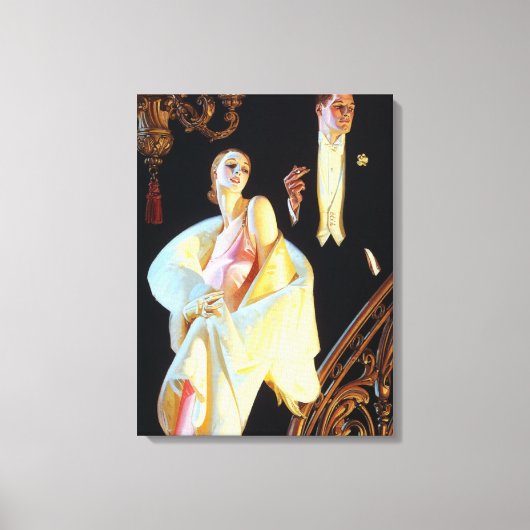 Toile Escalier descendant en couple, 1923 par Leyendecke (Recto)