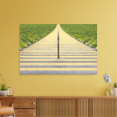 Toile Escalier du stade entre rangées de sièges verts (Insitu(Salon))