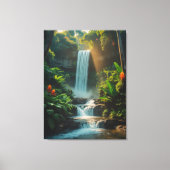 Toile Escape Tropical - Deep Jungle Waterfall Canvas Art (Recto)