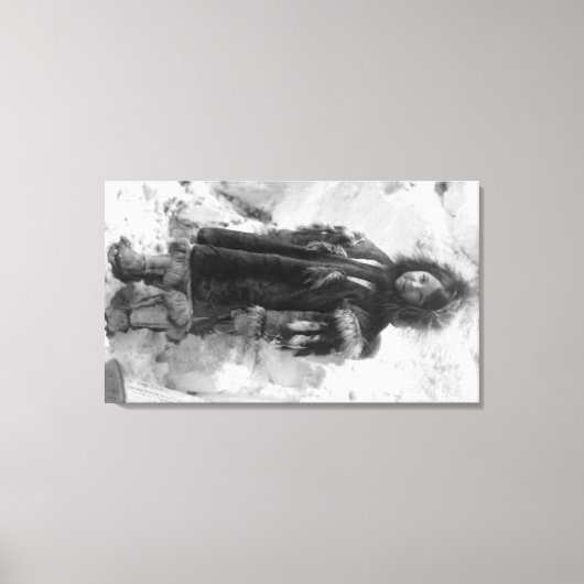 Toile Eskimo Girl in a Parka in Nome, Alaska (Recto)