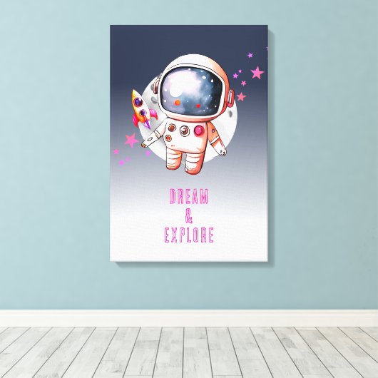 Toile Espace Galaxie Lune Astronaute (Insitu (Plancher de Bois))
