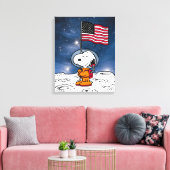 Toile ESPACE | Snoopy avec astronaute du drapeau (Insitu(Salon))