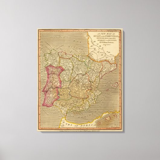 Toile Espagne, Portugal (Recto)