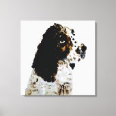 Toile Espagnol de Springer peint par un chien noir et bl (Recto)
