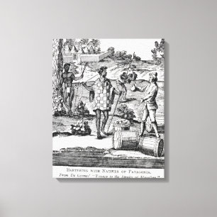 Toile Espagnol échangeant avec des indigènes de