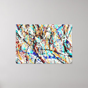 Toile ESPLATEUR COLORÉ LI - Peinture d'action -Abstrait-