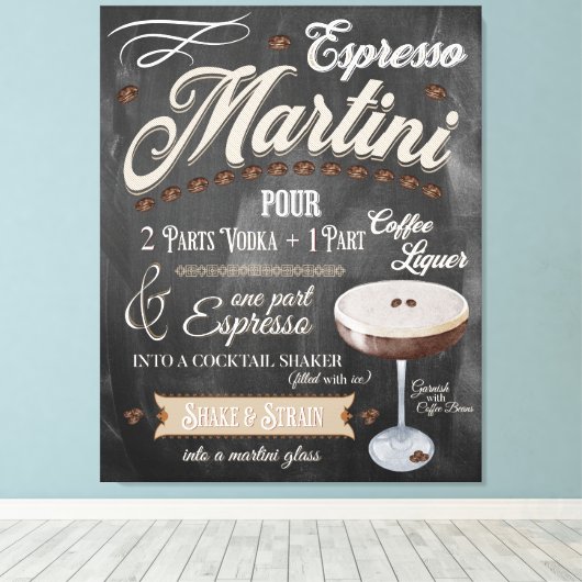 Toile Espresso Martini Chalkboard Recette (Insitu (Plancher de Bois))
