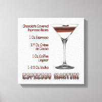 Espresso Martini Cocktail Recette Art 12"x12"
