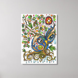 Toile Esprit de chaman :  L'esprit pleurant d'arbre