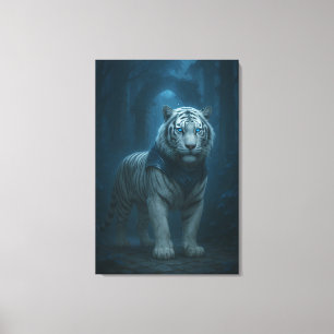 Toile Esprit de Glace Tigre Blanc – Gardien Mystique du
