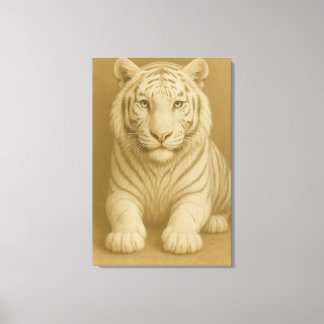 Toile Esprit de Glace Tigre Blanc – Gardien Mystique du