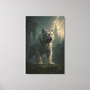 Toile Esprit de Glace Tigre Blanc – Gardien Mystique du