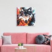 Toile Esprit de loup sauvage abstrait (Insitu(Salon))