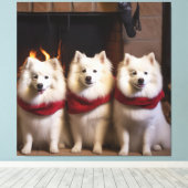 Toile Esquimau américain près de la cheminée Noël (Insitu (Plancher de Bois))