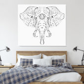 Toile Esquisse de doodle de tête d'éléphant 6 (Insitu(Chambre))
