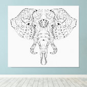Toile Esquisse de doodle de tête d'éléphant 6 (Insitu (Plancher de Bois))
