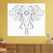 Toile Esquisse de doodle de tête d'éléphant 6 (Insitu(Salon))