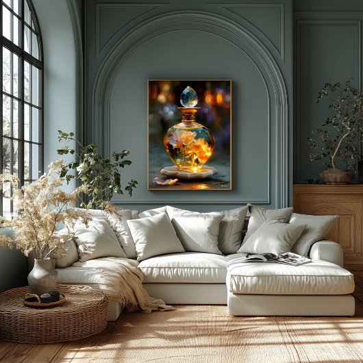 Toile Essence Rose dorée - Parfum Imaginaire lumineux