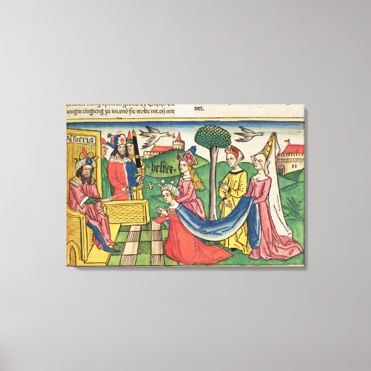 Toile Esther 2 15-18, Esther est choisie pour être reine (Recto)