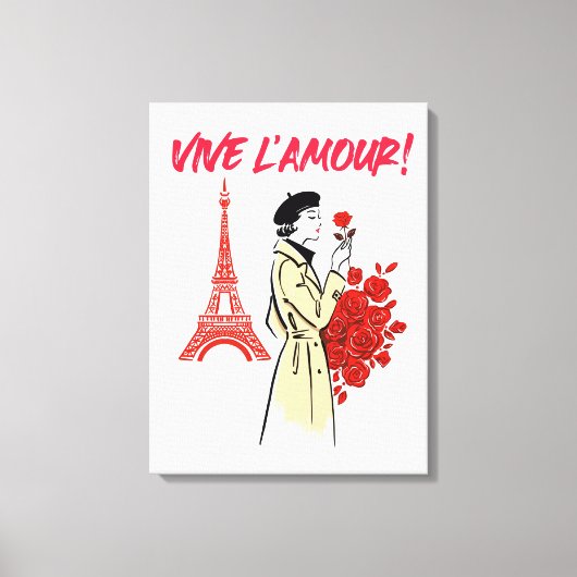 Toile Esthétique Fille de Paris – Conception Romantique  (Recto)