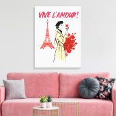 Toile Esthétique Fille de Paris – Conception Romantique  (Insitu(Salon))