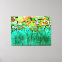 étang vert serein avec lilypads