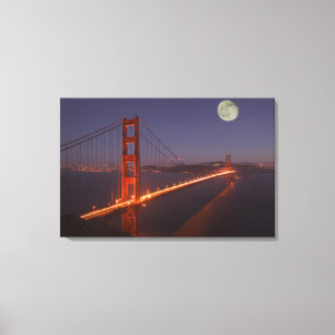 Toile États-Unis, Californie, Marin. Lever de lune au-de