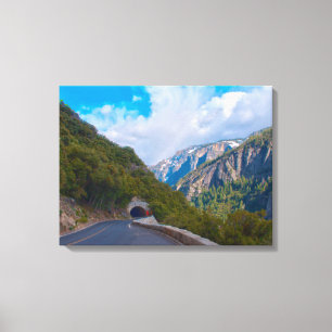 Toile États-Unis, Californie. Tunnel sur la route vers Y
