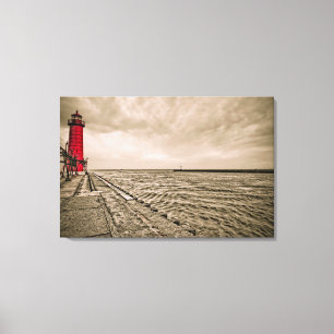 Toile États-Unis, Michigan, Grand Haven Lighthouse