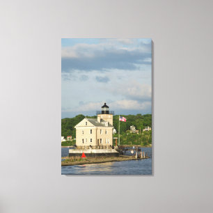 Toile États-Unis, New York, Kingston, Hudson River. Rond