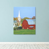 Toile États-Unis, Vermont, Peacham. Une grange rouge et  (Insitu (Plancher de Bois))