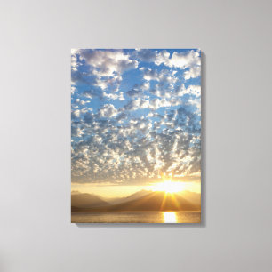 Toile États-Unis, Washington, Seabeck. Coucher de soleil