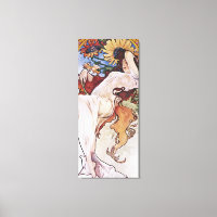 Été (Quatre Saisons), Alphonse Mucha Canvas Imprim