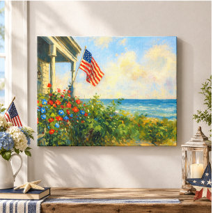 Toile Été Rétro 4 juillet Américain Indépendance