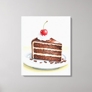 Toile étendue d'art mural Gâteau au chocolat