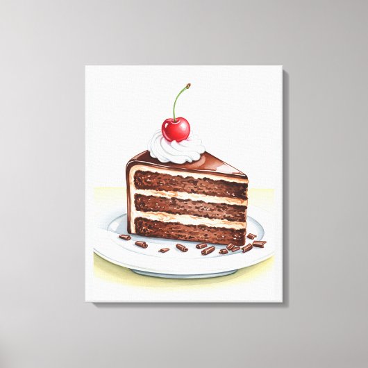 Toile étendue d'art mural Gâteau au chocolat (Recto)