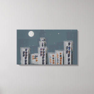 Toile Étendue De La Nuit De La Ville