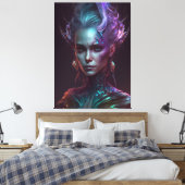 Toile Ethereal Enigma : Une Femme Iridescente Phantasmiq (Insitu(Chambre))