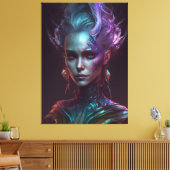 Toile Ethereal Enigma : Une Femme Iridescente Phantasmiq (Insitu(Salon))