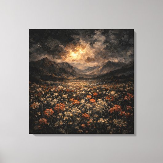 Toile Ethereal Mountain Glow Impasto Landscape Canvas (Recto)