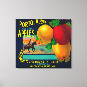 Toile Étiquette de caisse de Portola Apple