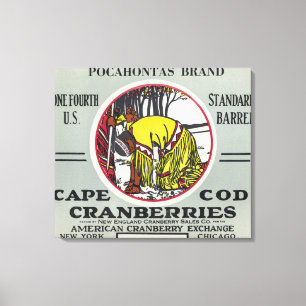 Toile Étiquette de canneberge de marque de Cape Cod