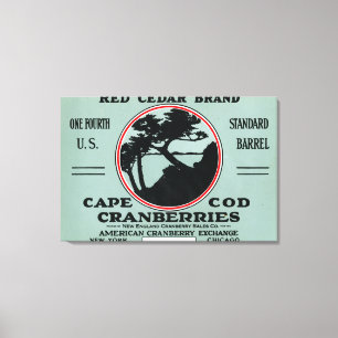 Toile Étiquette de canneberge de marque de cèdre rouge