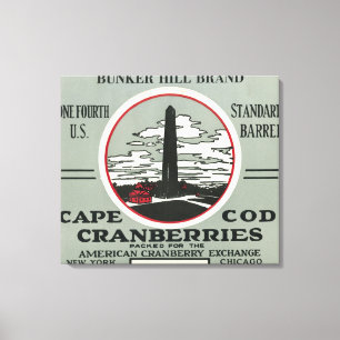 Toile Étiquette de canneberge de marque de colline de